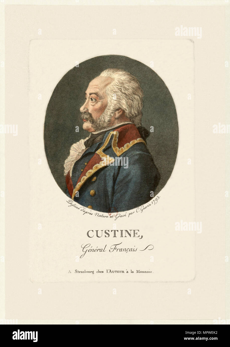 Comte Adam Philippe de Custine (1740-1793), 1793. Stockfoto