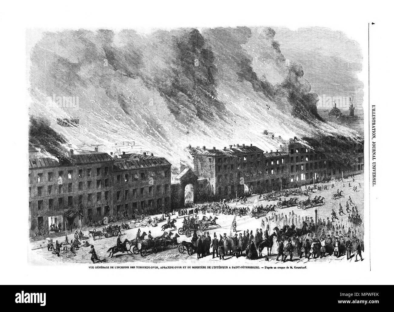 Brand in Sankt Petersburg, Mai 1862, 1862. Stockfoto