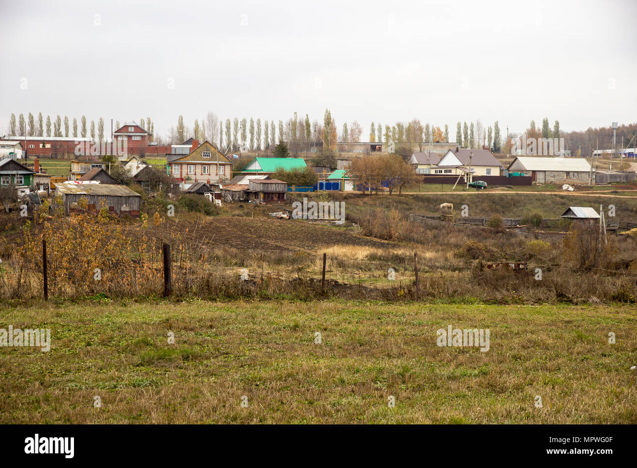 Panorama der russischen Dorf Stockfoto