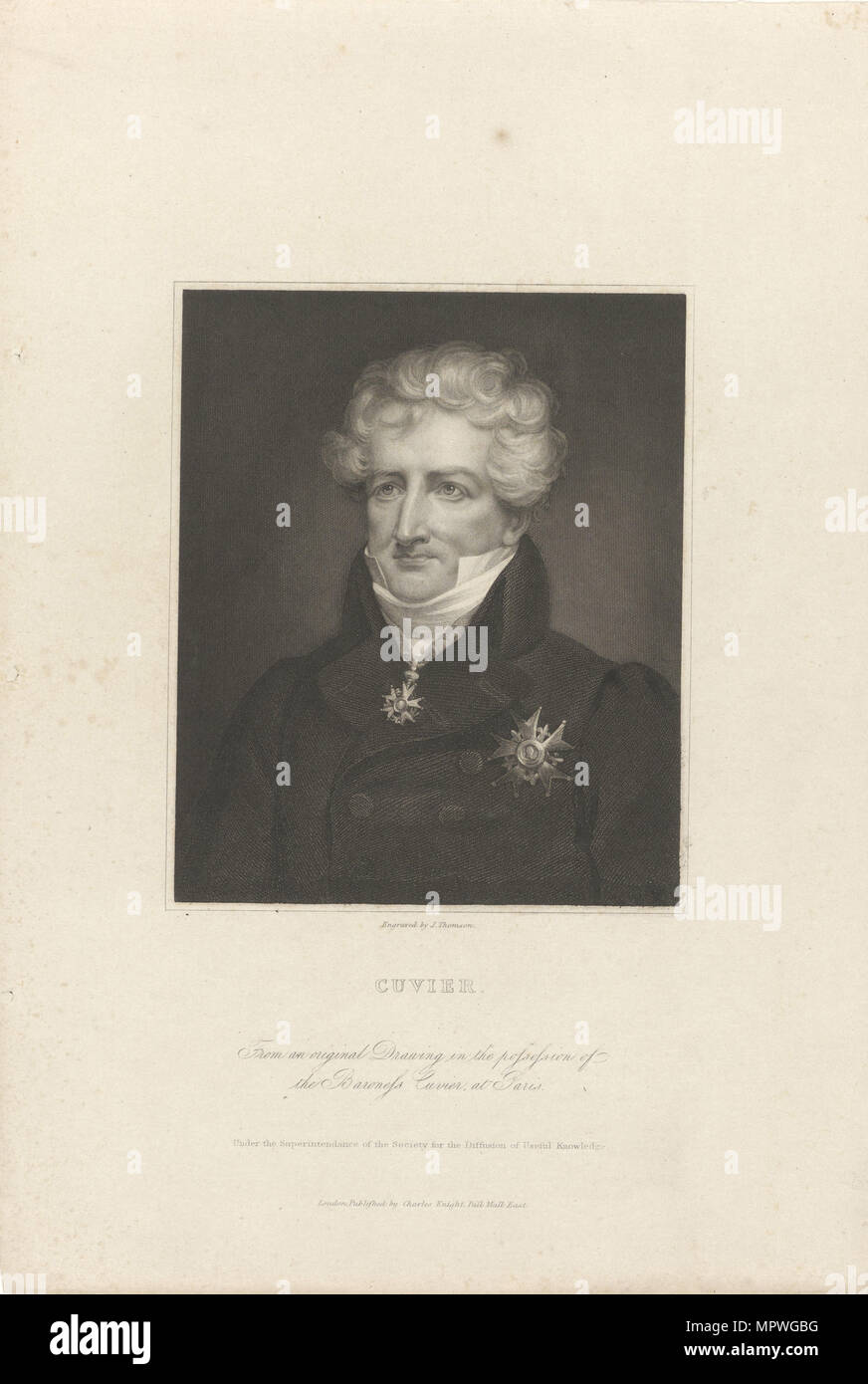 Georges Henri Chrétien Frédéric Dagobert, Baron de Cuvier (1769-1832). Stockfoto