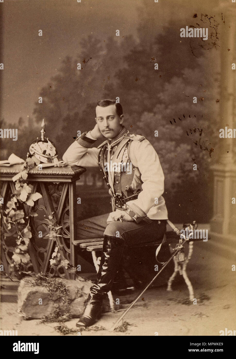 Portrait des Großfürsten Sergei Maximilianovich von Leuchtenberg (1849-1877), 1873. Stockfoto