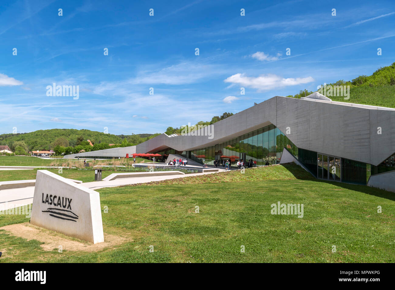 Äußere des Internationalen Zentrums für Kunst und Höhle (IV), Montignac Lascaux, Dordogne, Frankreich Stockfoto