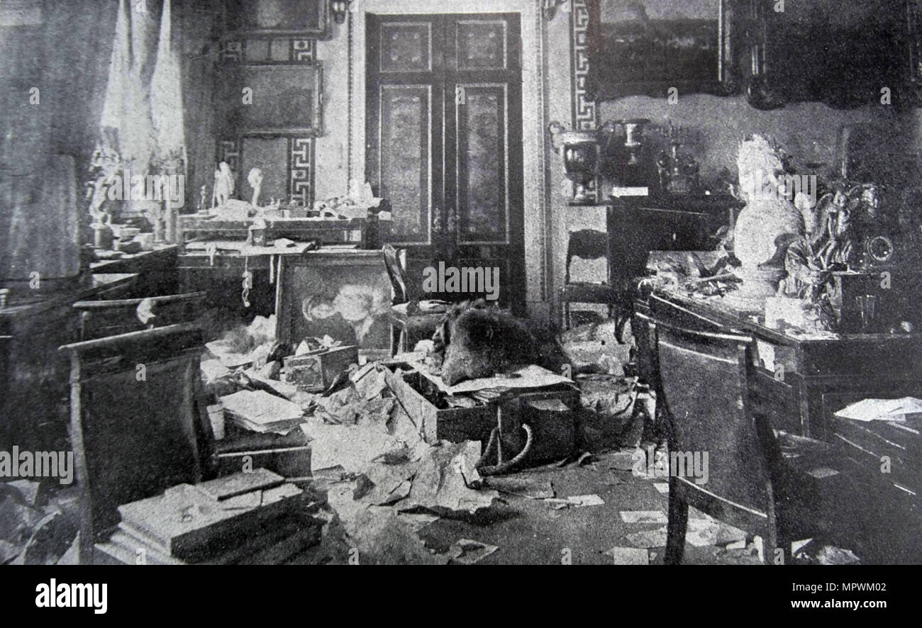 Die abgerissen Studie von Zar Nikolaus II. im Winterpalast, 1917. Stockfoto