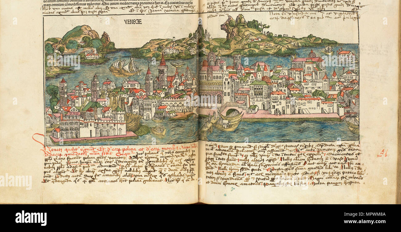 Blick auf Venedig. Von: Liber chronicarum von Hartmann Schedel, 1493. Stockfoto