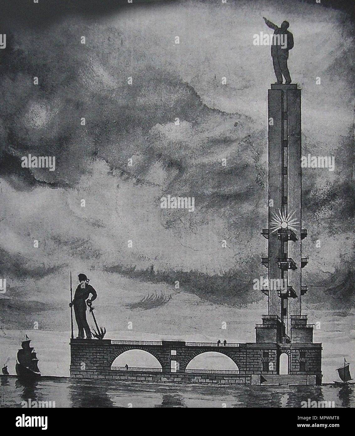 Design für ein Lenin-denkmal in Leningrad Hafen, 1932. Stockfoto