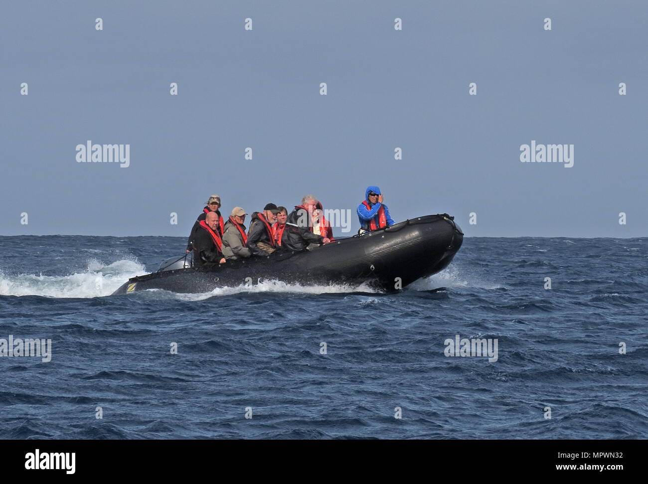 Zodiac Boot auf offener See Kap Verde, Atlantik kann Stockfoto