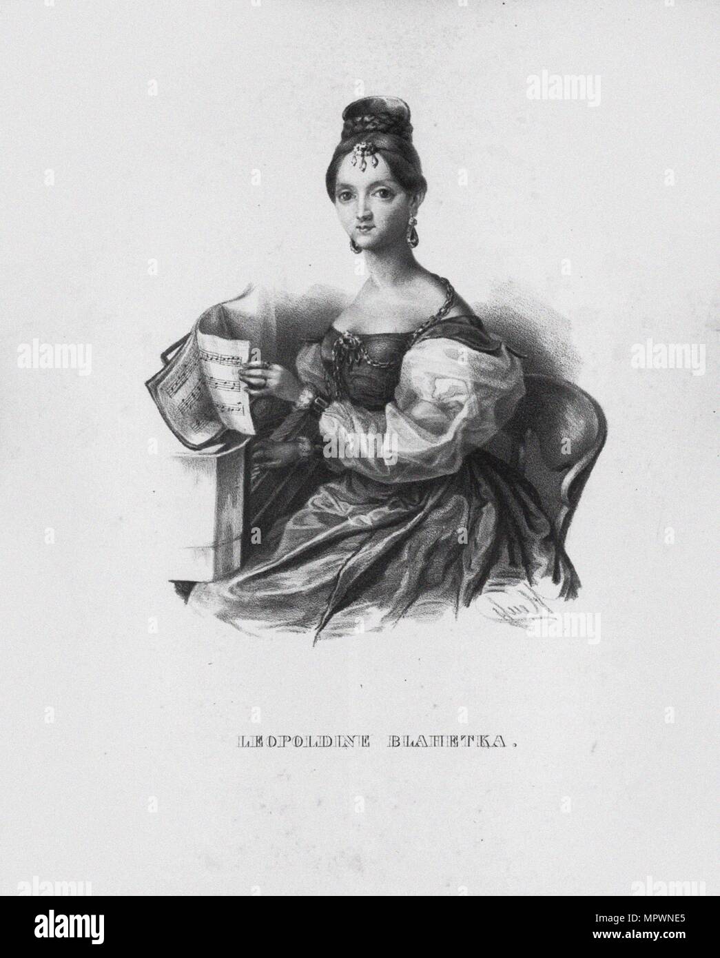Portrait des Komponisten Leopoldine Blahetka (1811-1887), 1830-1840. Stockfoto