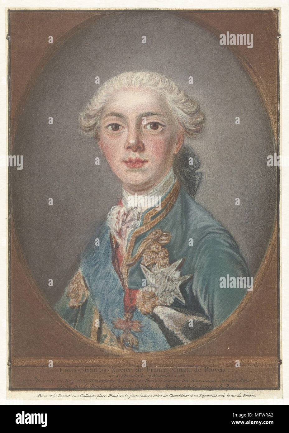 Louis Stanislas Xavier (1755-1824), Graf von Provence, 1772. Stockfoto