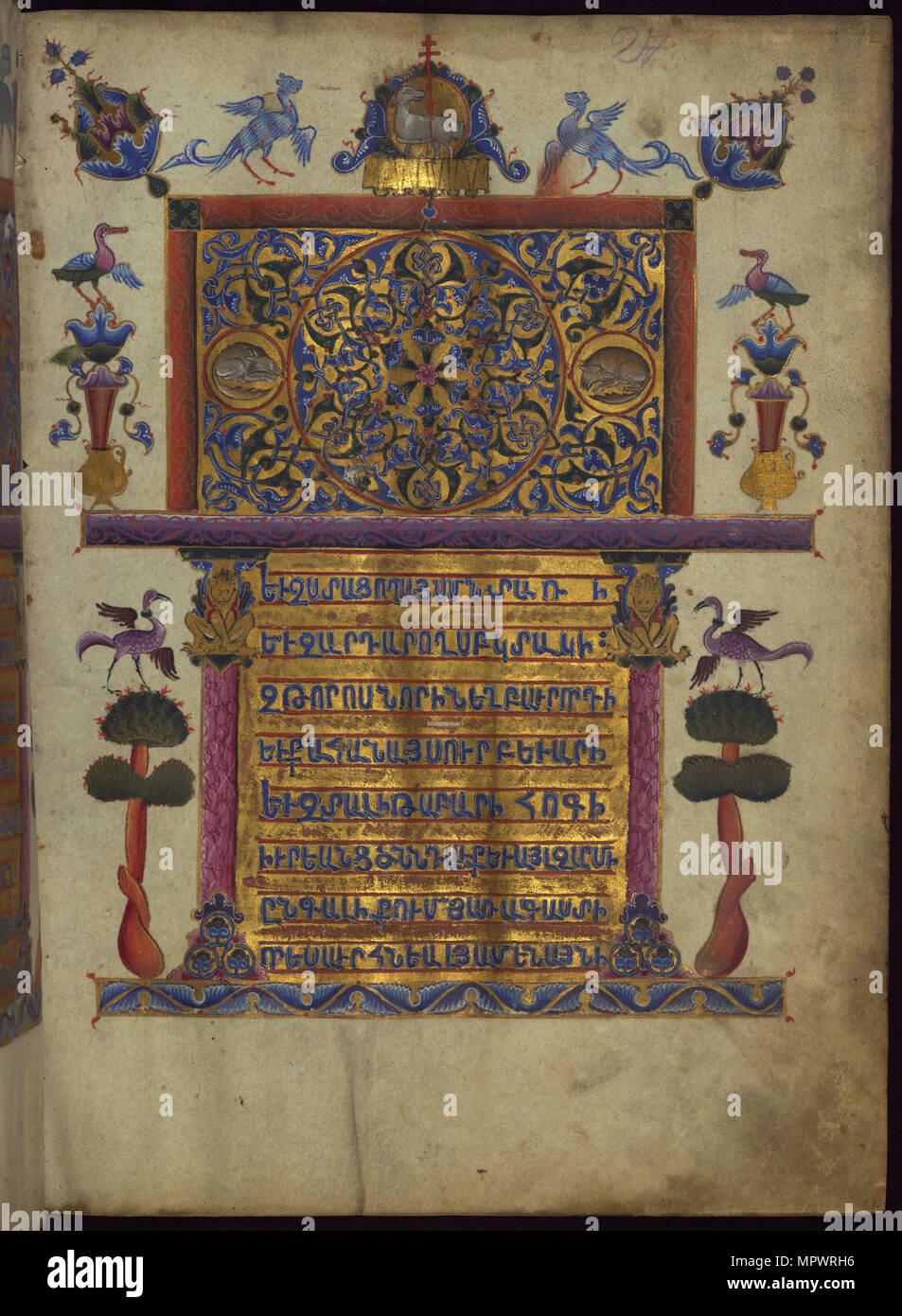 Miniatur aus der Toros Roslin Evangelien, 1262. Stockfoto