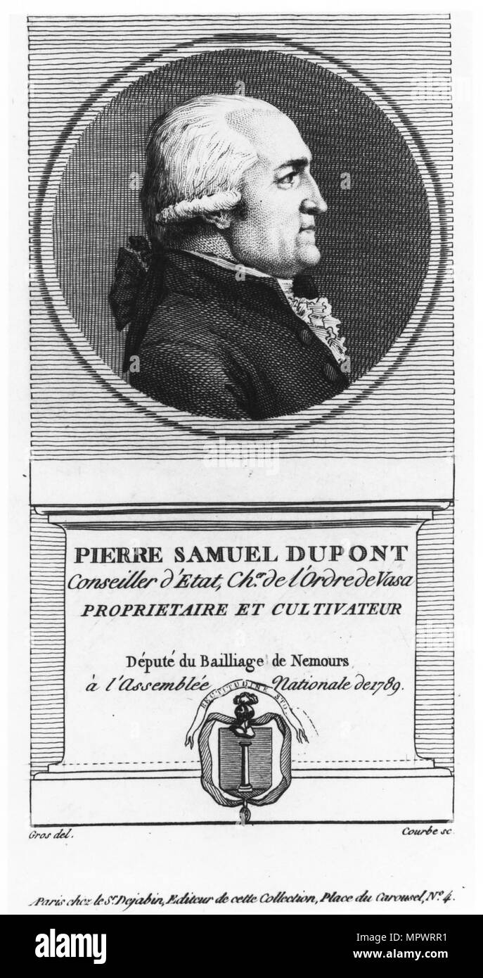 Pierre Samuel Du Pont de Nemours (1739-1817), 1789. Stockfoto