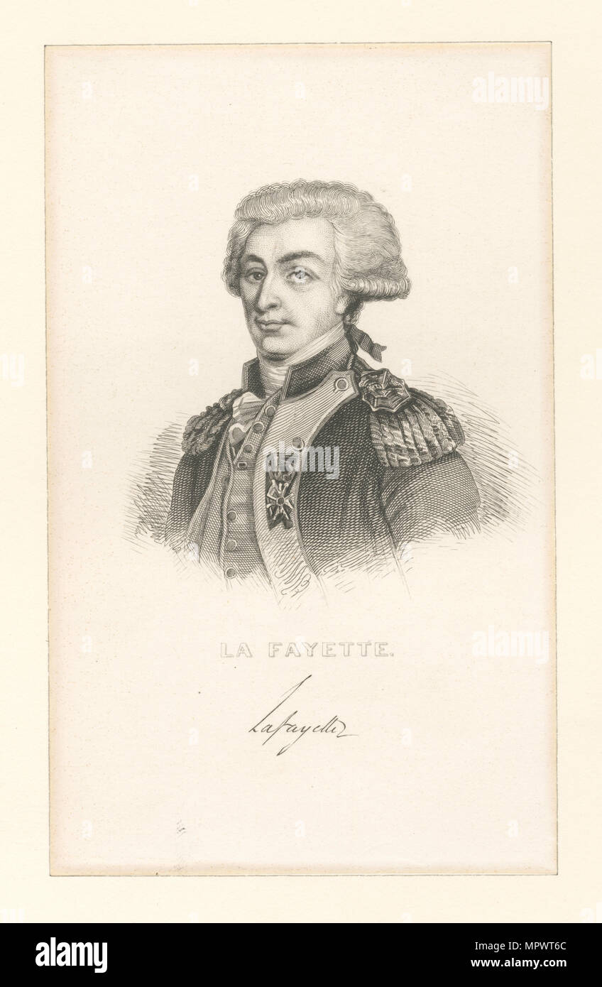 Porträt von Gilbert Motier Marquis de La Fayette (1757-1834). Stockfoto