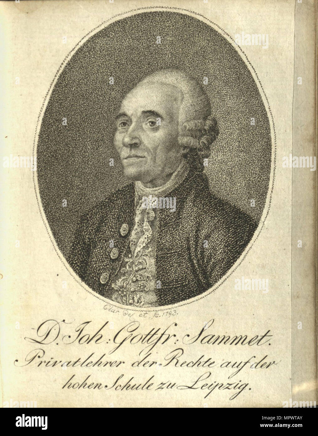 Portrait von Johann Gottfried Sammet (1719-1796), 1794. Stockfoto