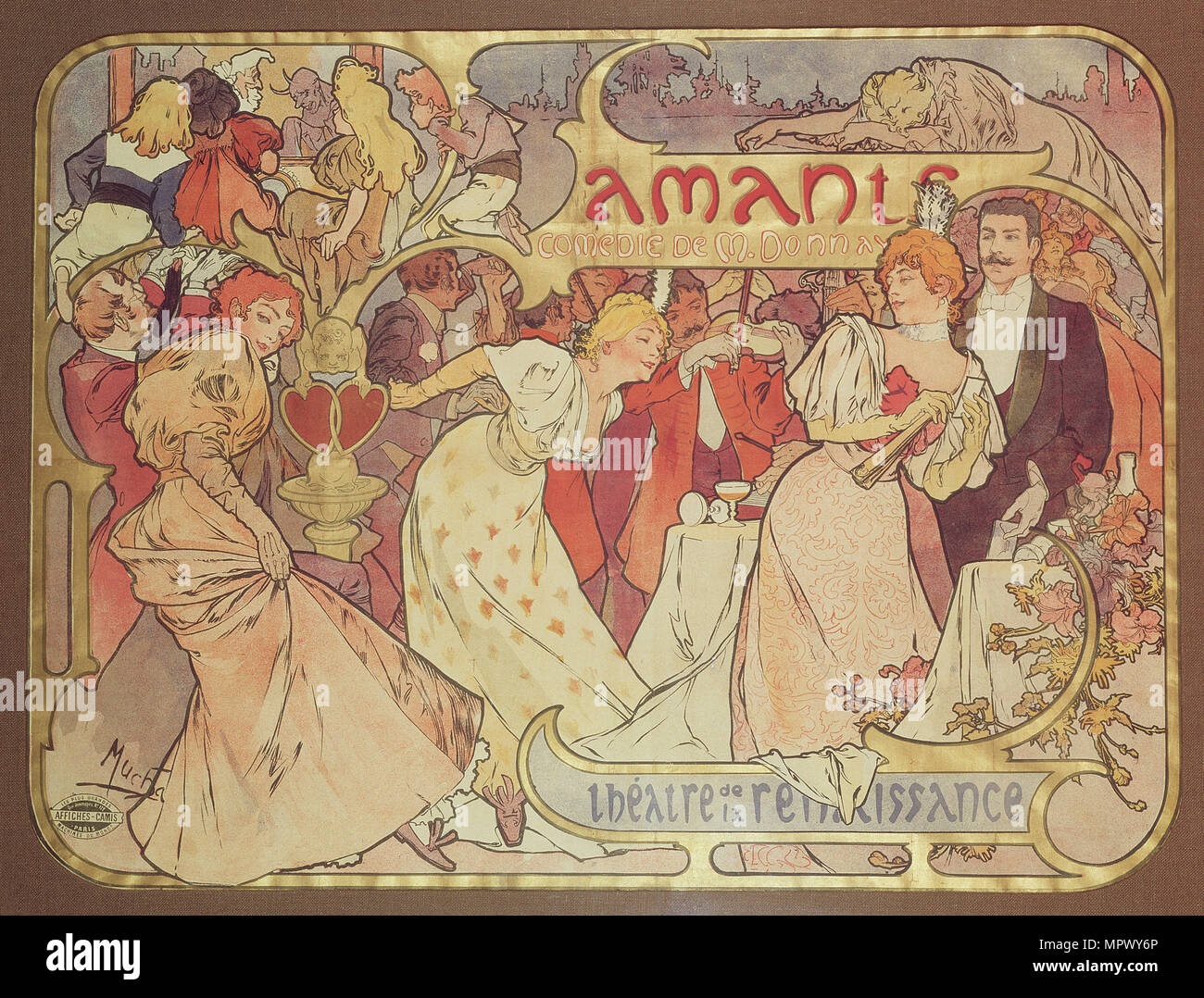 ''Amants", eine Komödie im Theater de la Renaissance, 1895. Stockfoto