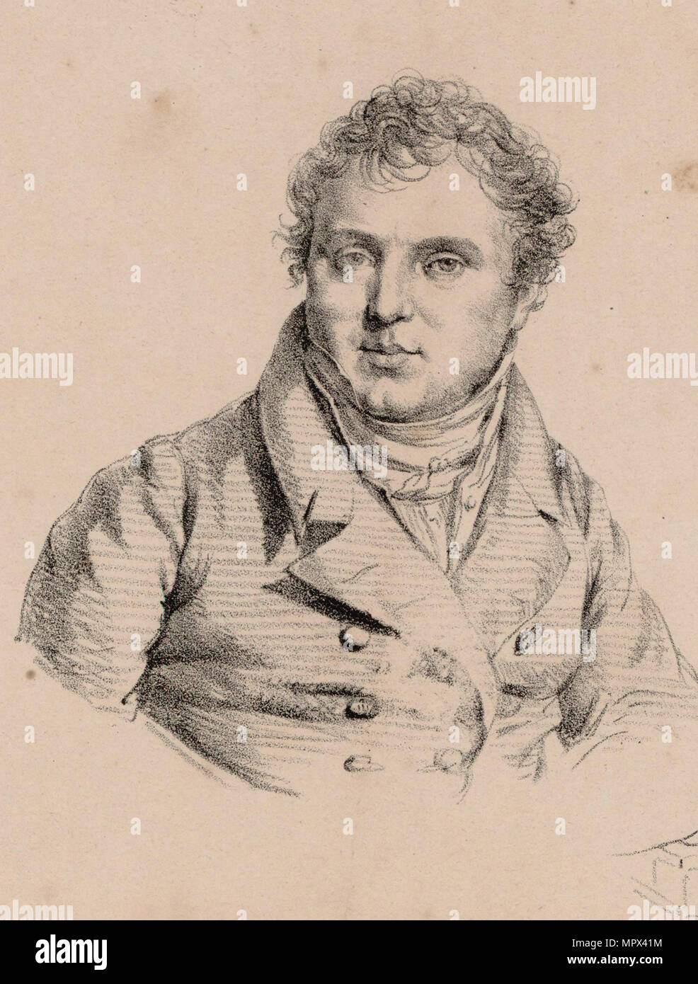 Portrait des Komponisten Louis Francois Dauprat (1781-1868), 1820. Stockfoto