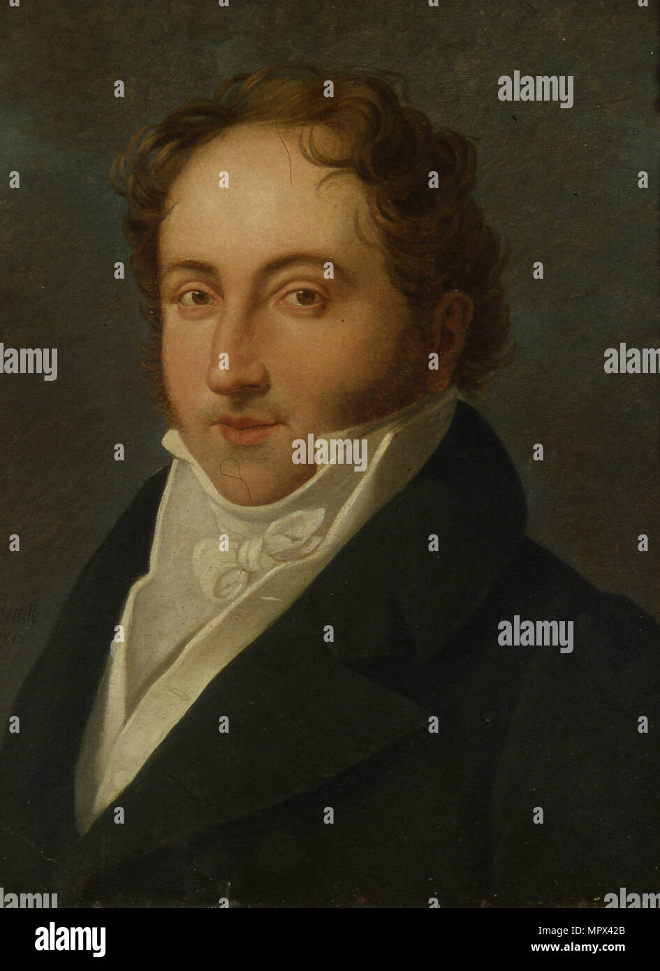 Portrait des Komponisten Gioacchino Antonio Rossini (1792-1868), 1818. Stockfoto