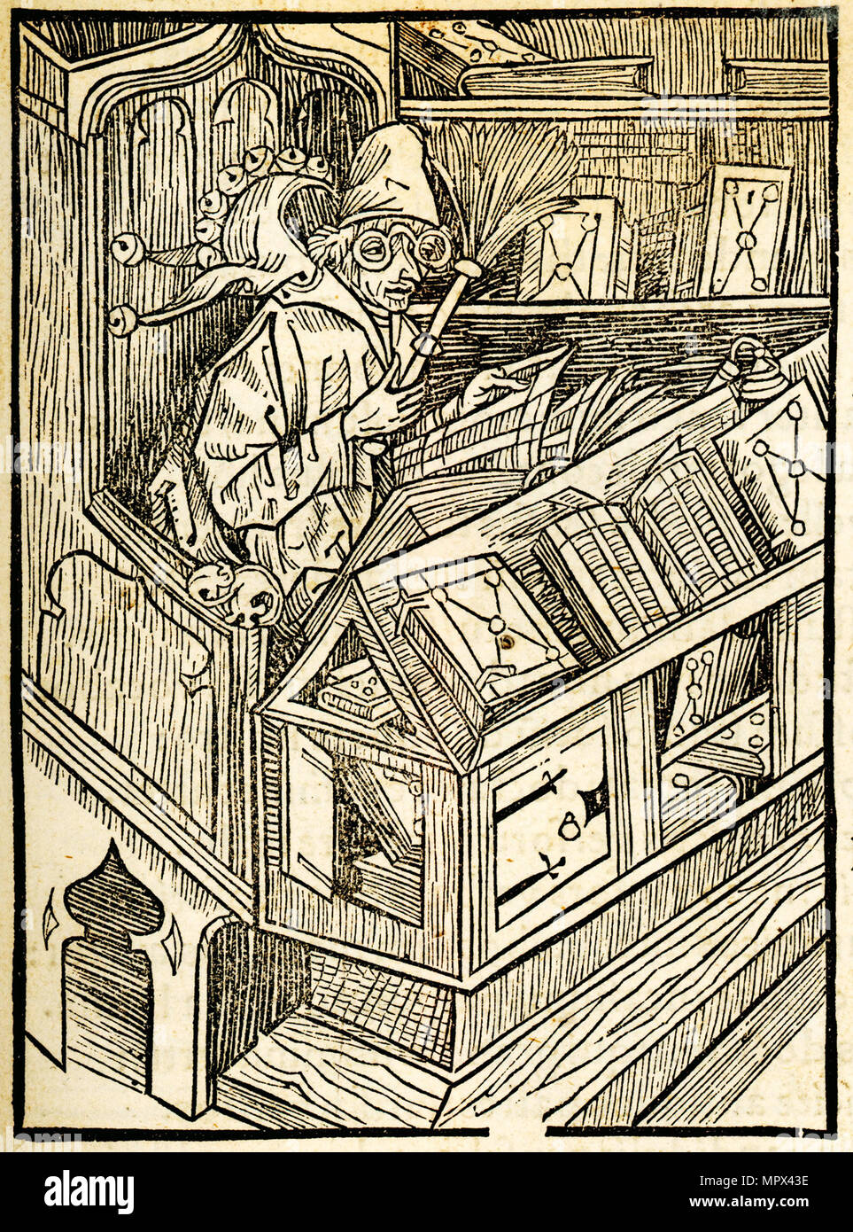 Illustration zum Buch Narrenschiff von Sebastian Brant, 1497. Stockfoto