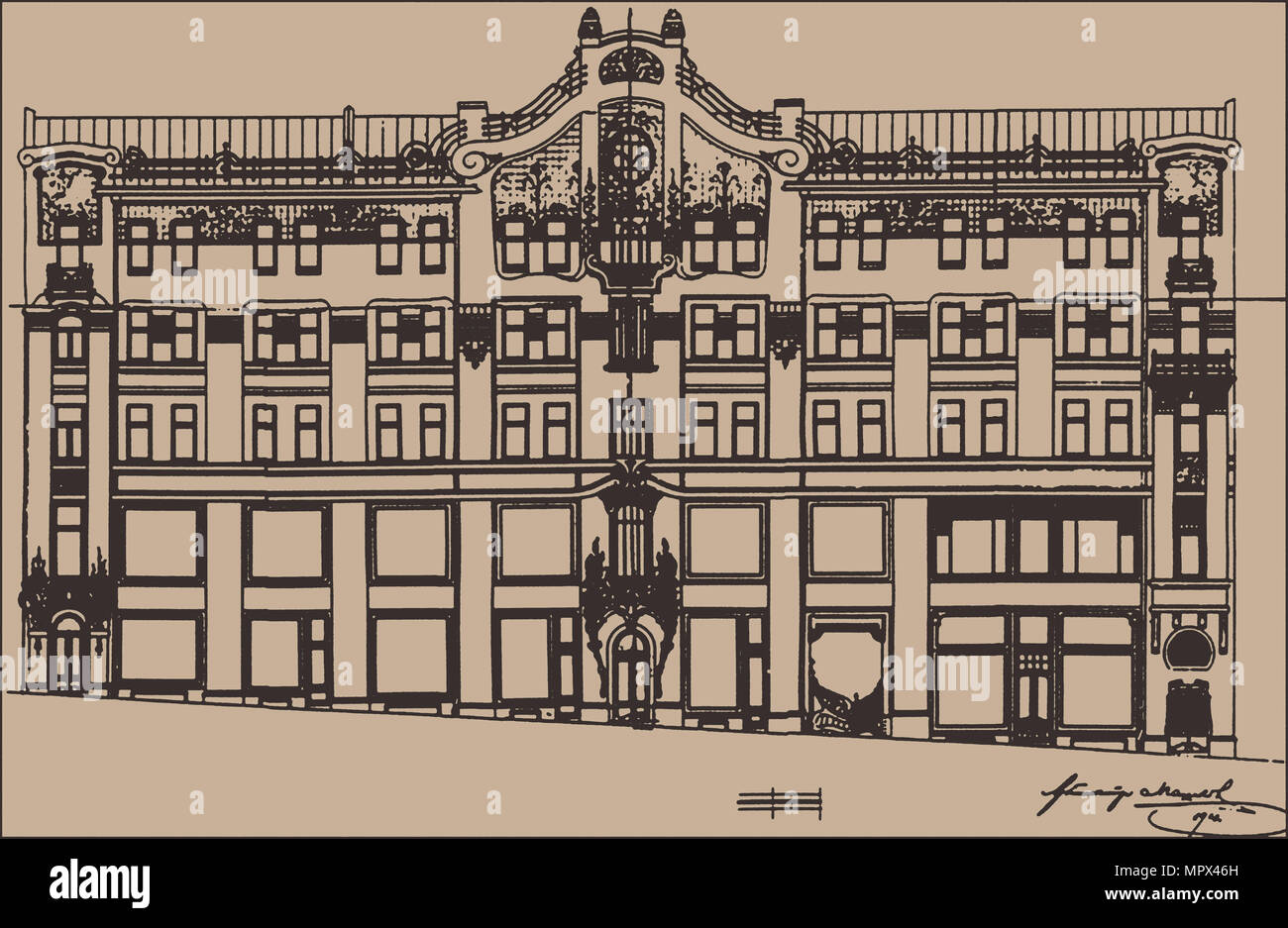Der Sokol einnahmen Haus in Moskau, 1904. Stockfoto