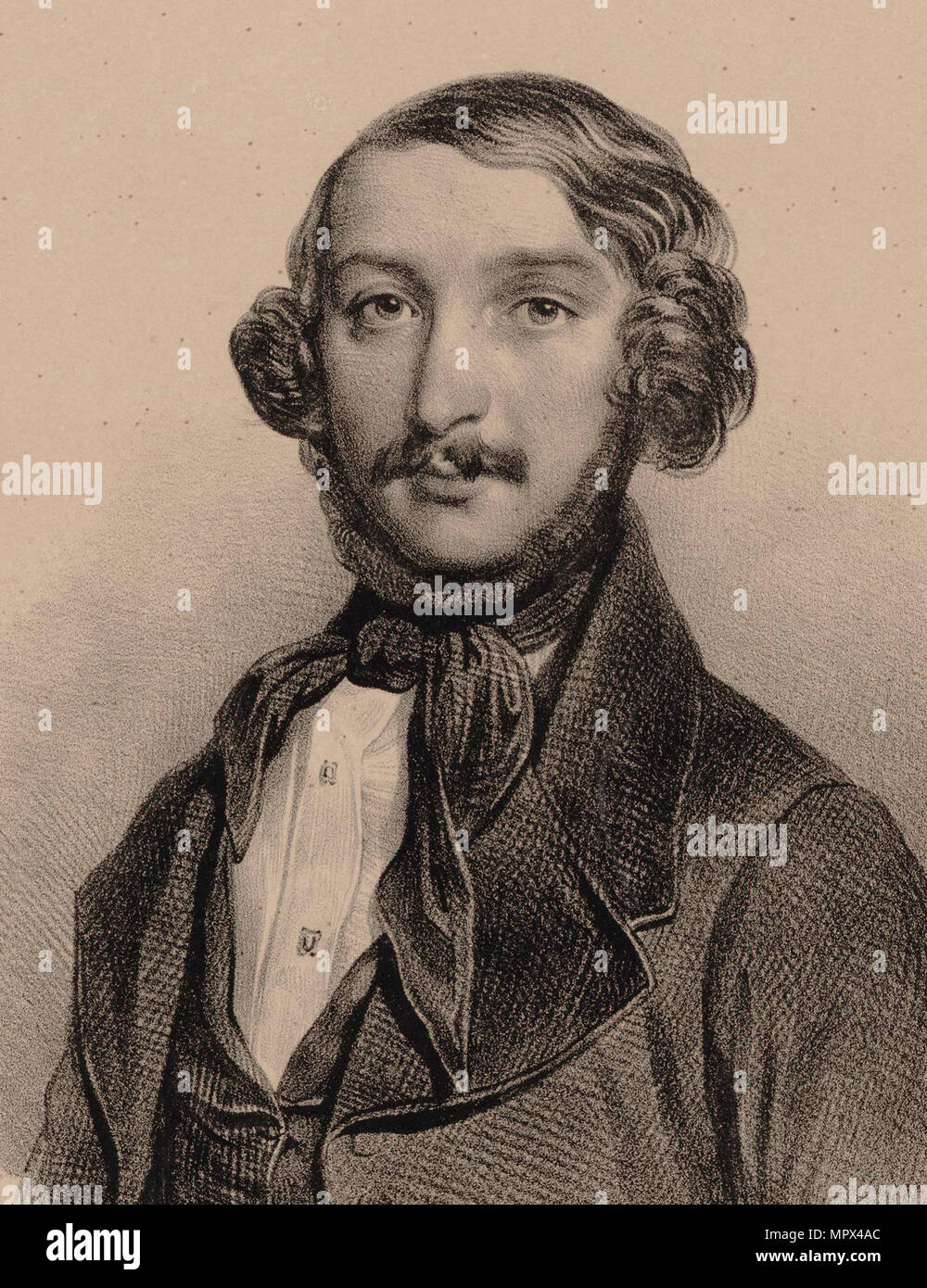 Portrait des Komponisten Heinrich Wilhelm Ernst (1814-1865), 1840. Stockfoto