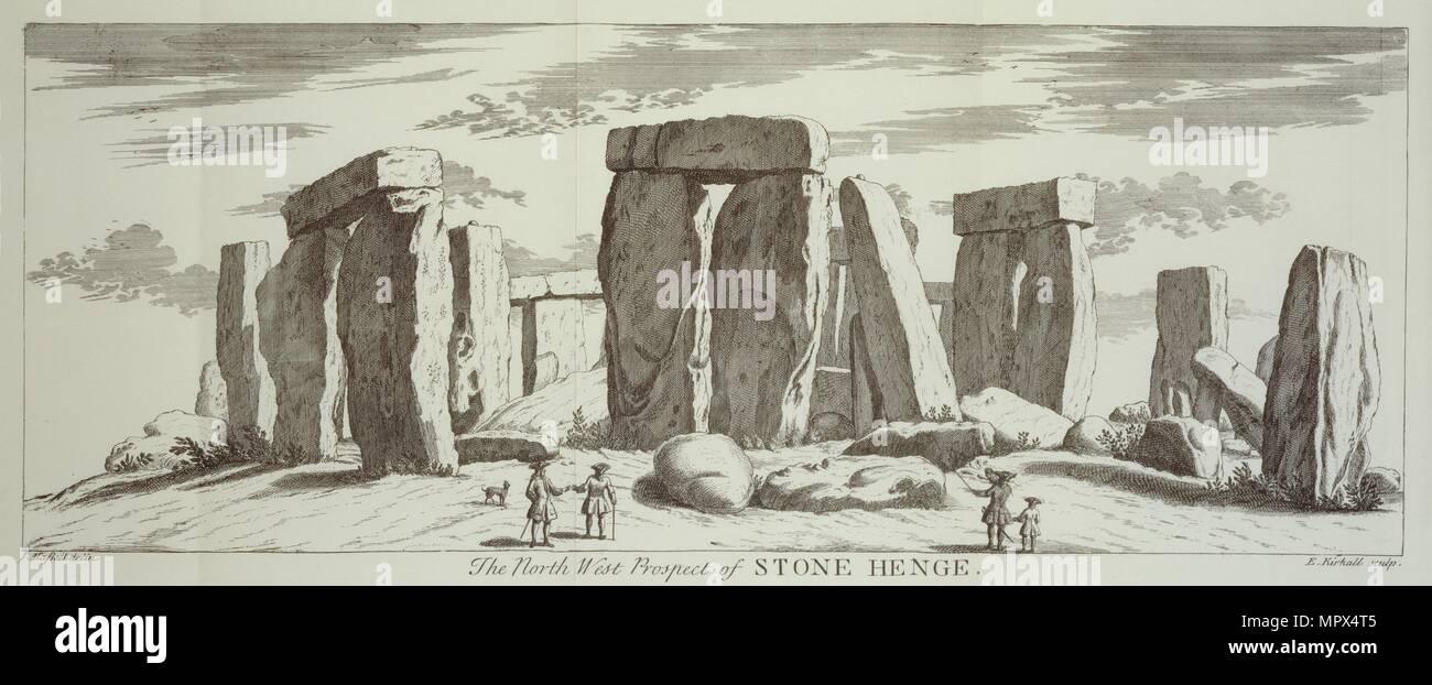 "Die North West Aussicht auf Stone Henge', 1725. Artist: Elisa Kirkall. Stockfoto