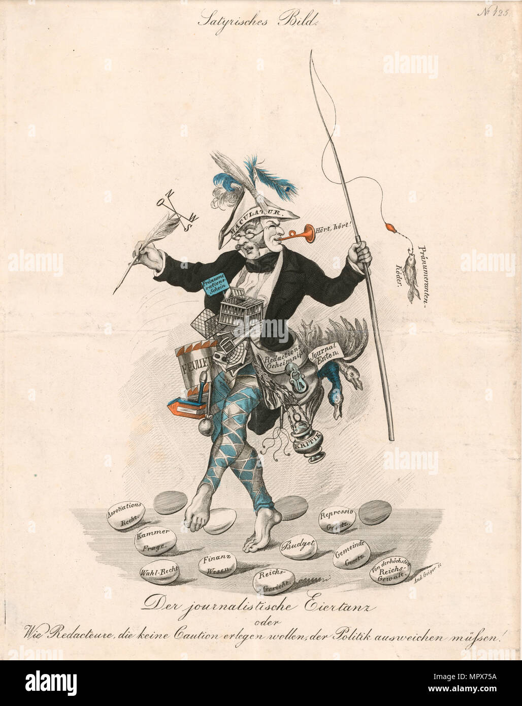 Die journalistische ei Tanz, C. 1840. Stockfoto