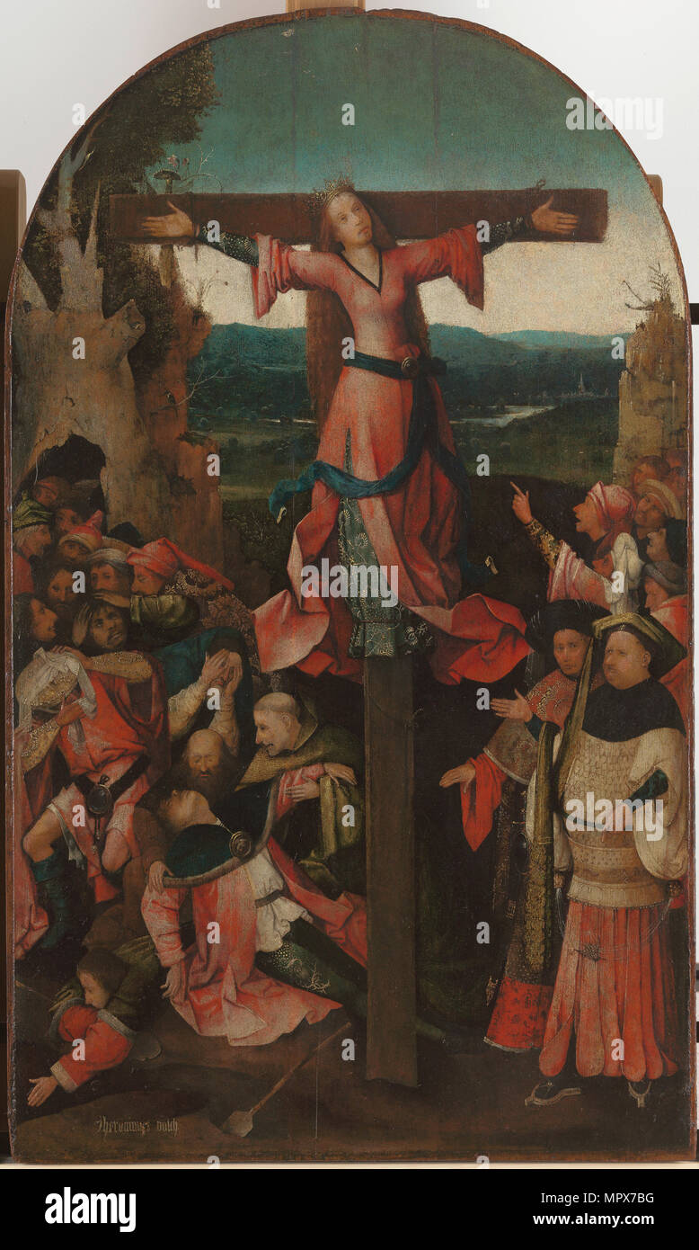 Triptychon des Martyriums des hl. Liberata (zentrale Systemsteuerung), C. 1500. Stockfoto