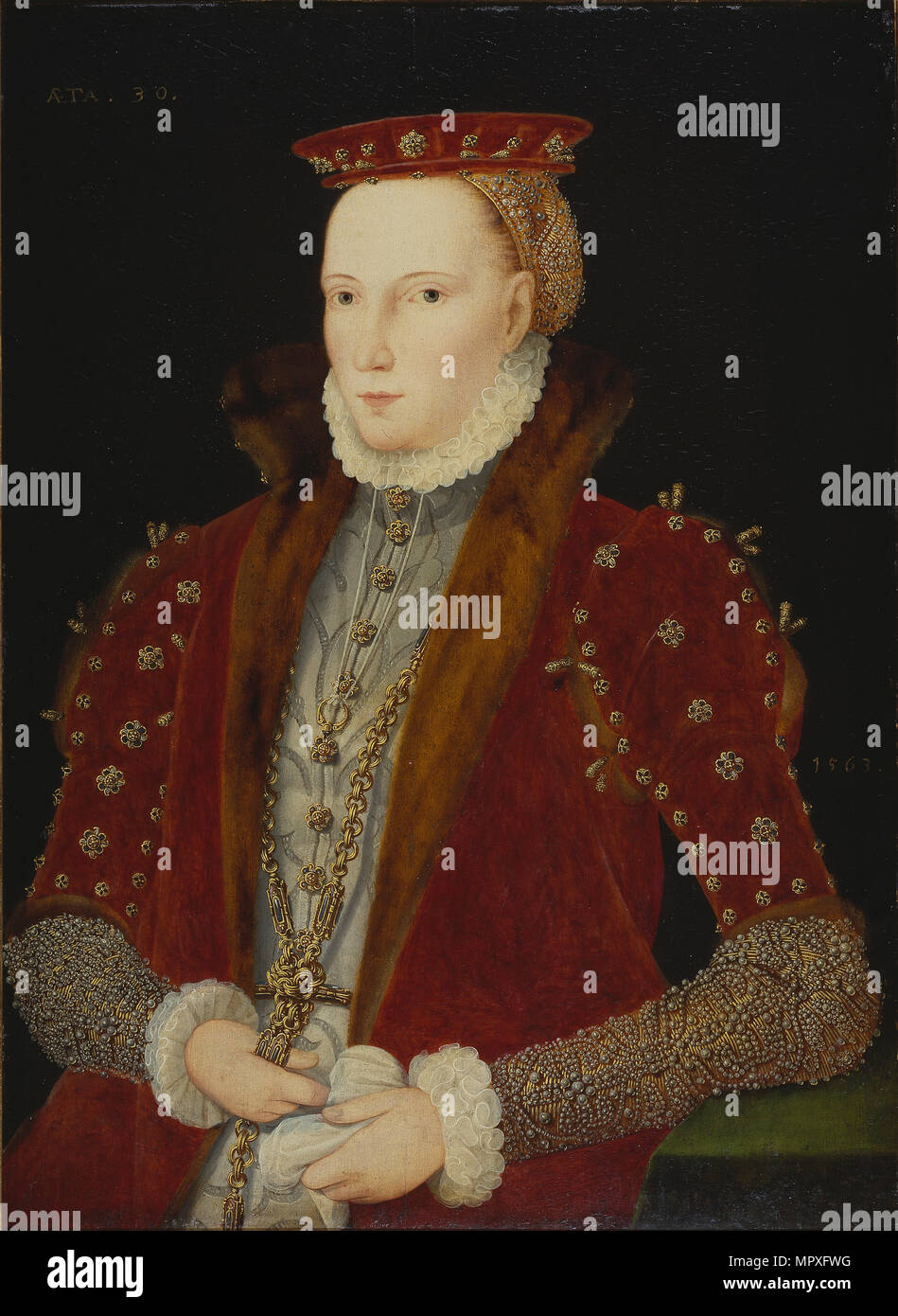 Portrait von Königin Elisabeth I. von England (1533-1603) (Der Gripsholm Portrait), 1563. Stockfoto