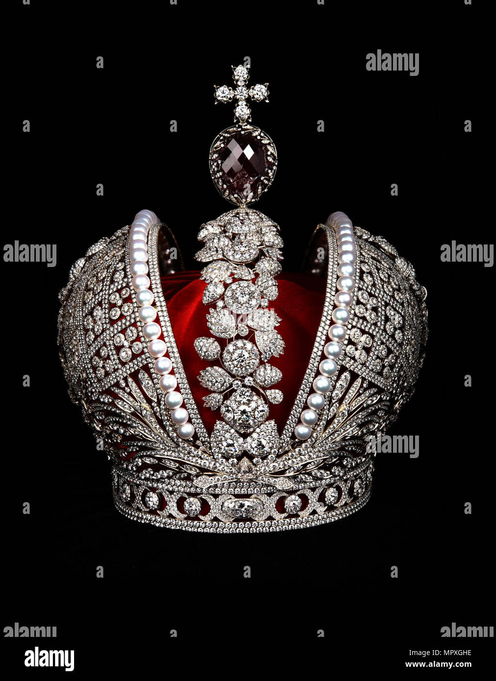 Die imperiale Krone von Katharina II. Die Große. Stockfoto