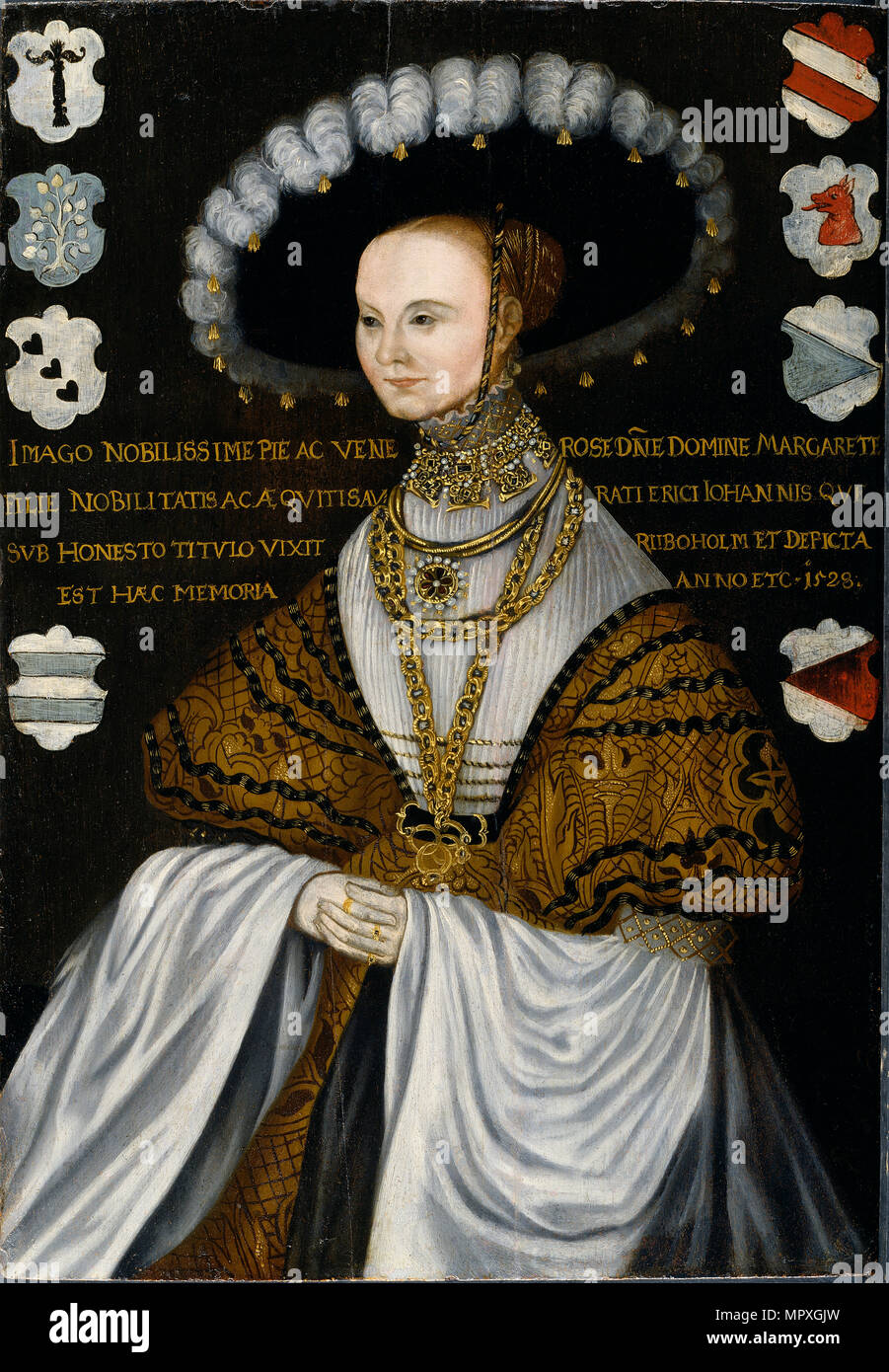 Portrait von Margareta Eriksdotter Vasa (1497-1536), die Schwester von König Gustav I. von Schweden, 1528. Stockfoto