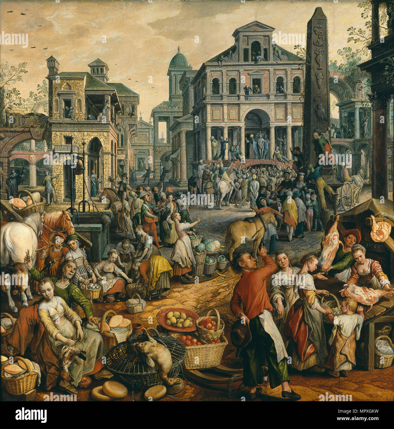 Markt Szene mit Ecce Homo, 1565. Stockfoto