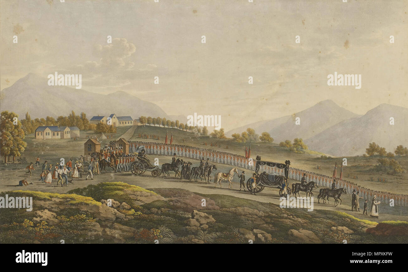 Napoleons Trauerzug. St. Helena, 8. Mai 1821, 1821. Stockfoto