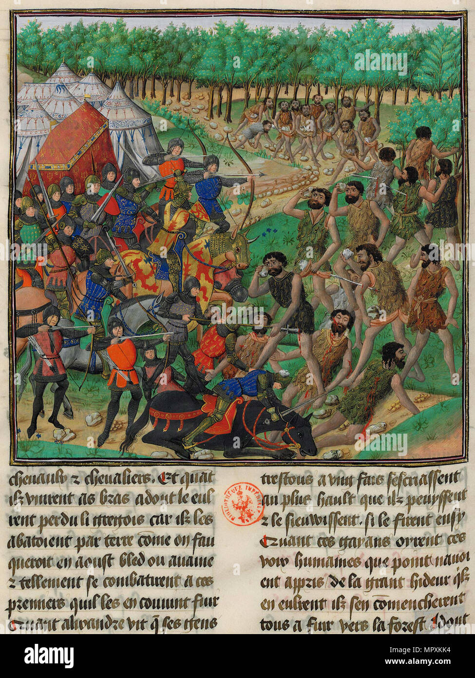 Die Armee von Alexander dem Großen Kampf der Giganten, 1448. Stockfoto