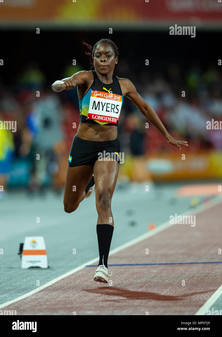 Frauen Dreisprung Final-Commonwealth Spiele 2018 Stockfoto