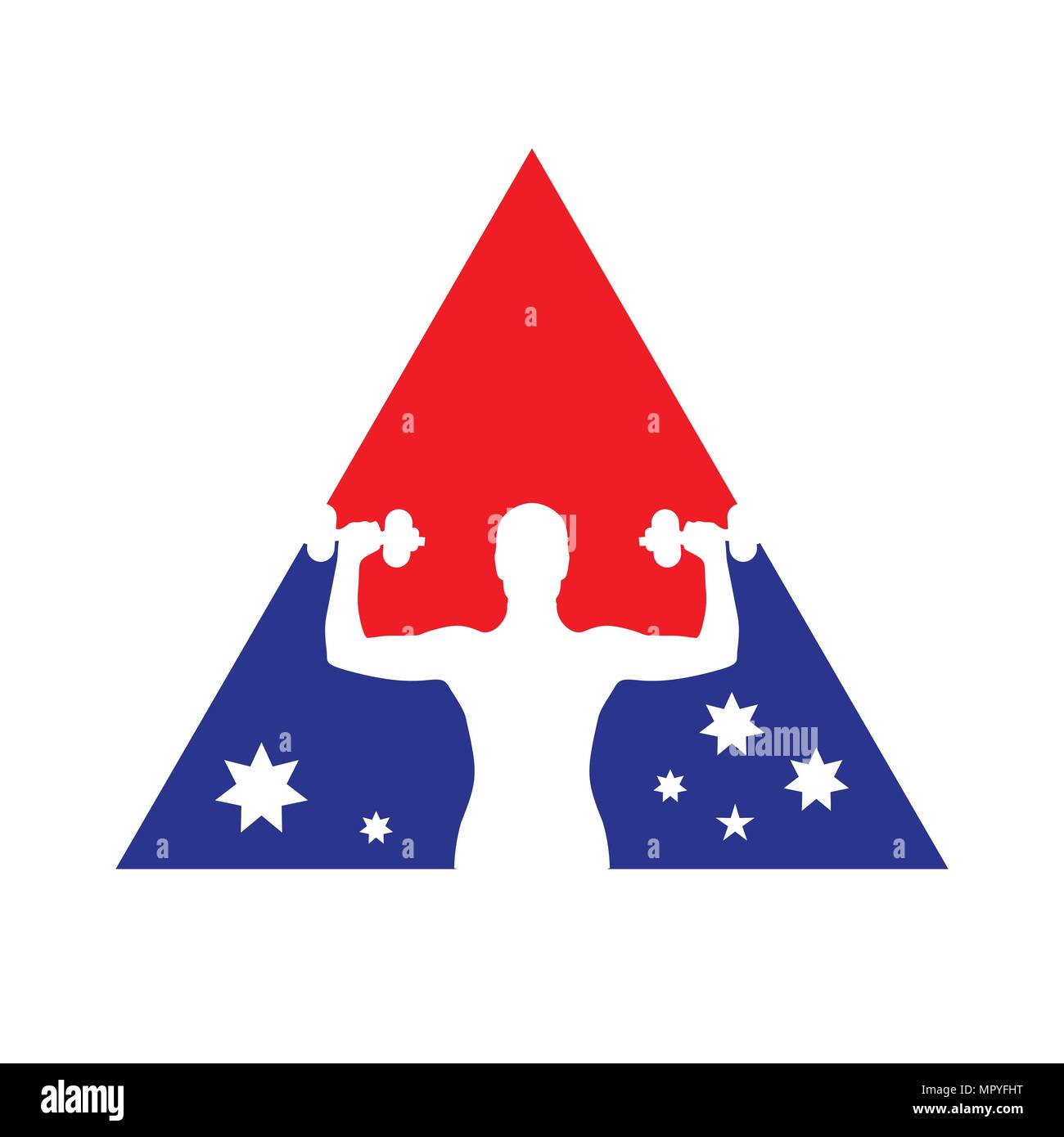 Nationalflagge Fitness Gym Vektor Symbol Grafik Logo Design Stock Vektor