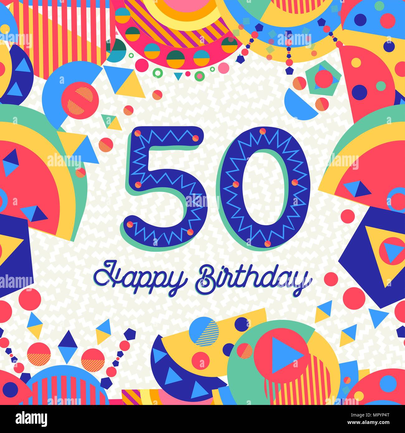 Happy Birthday 50 50 jahr spaß Design mit Nummer, Beschriftung und