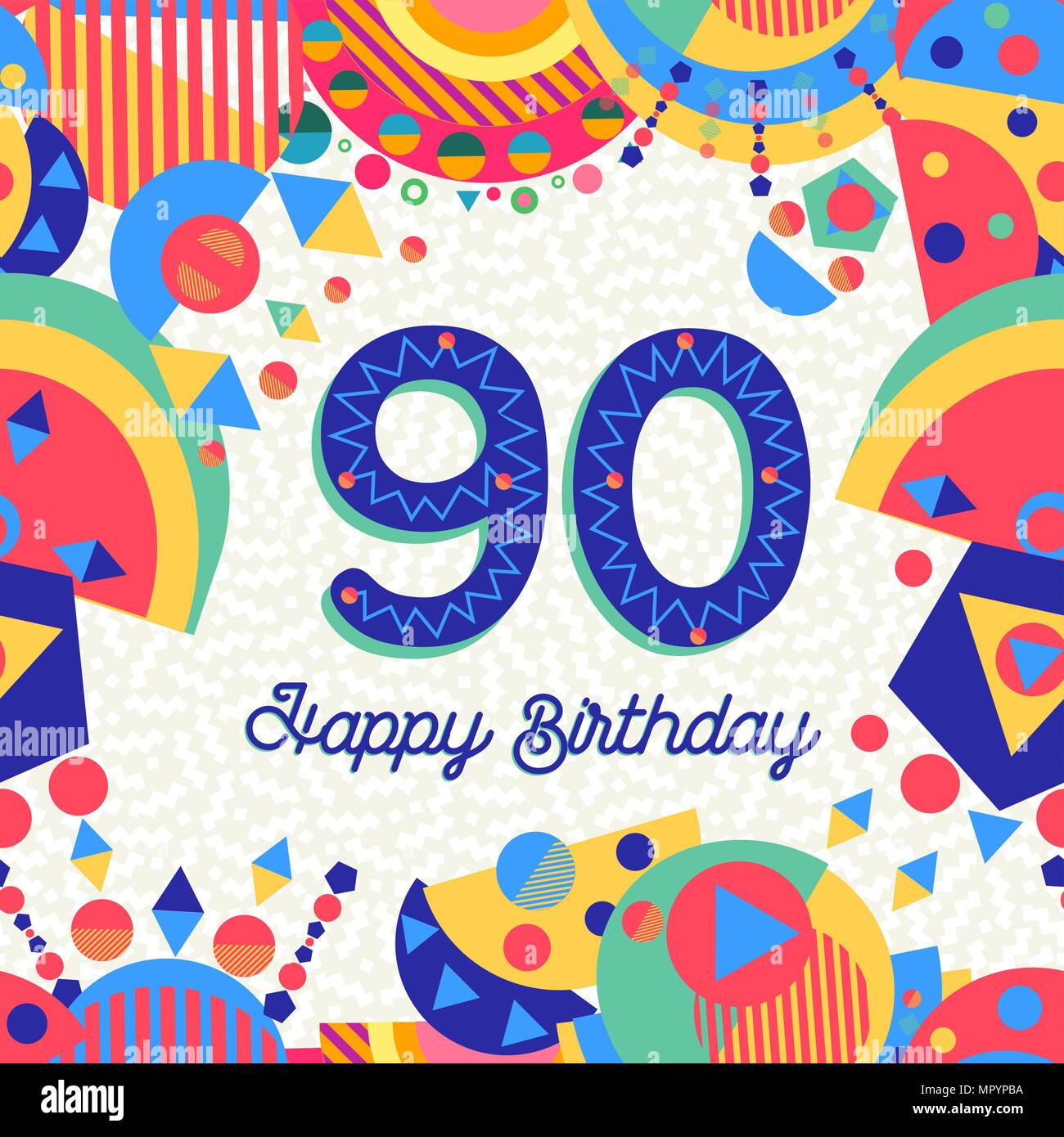 Parkscheibe Geburtstag 90 Jahre Karte Stock Illustration