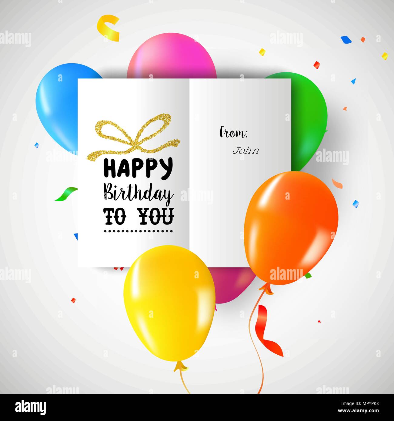 Alles Gute zum Geburtstag Greeting Card auf bunten party Ballons und Konfetti Hintergrund für den besonderen Tag. EPS 10 Vektor. Stock Vektor