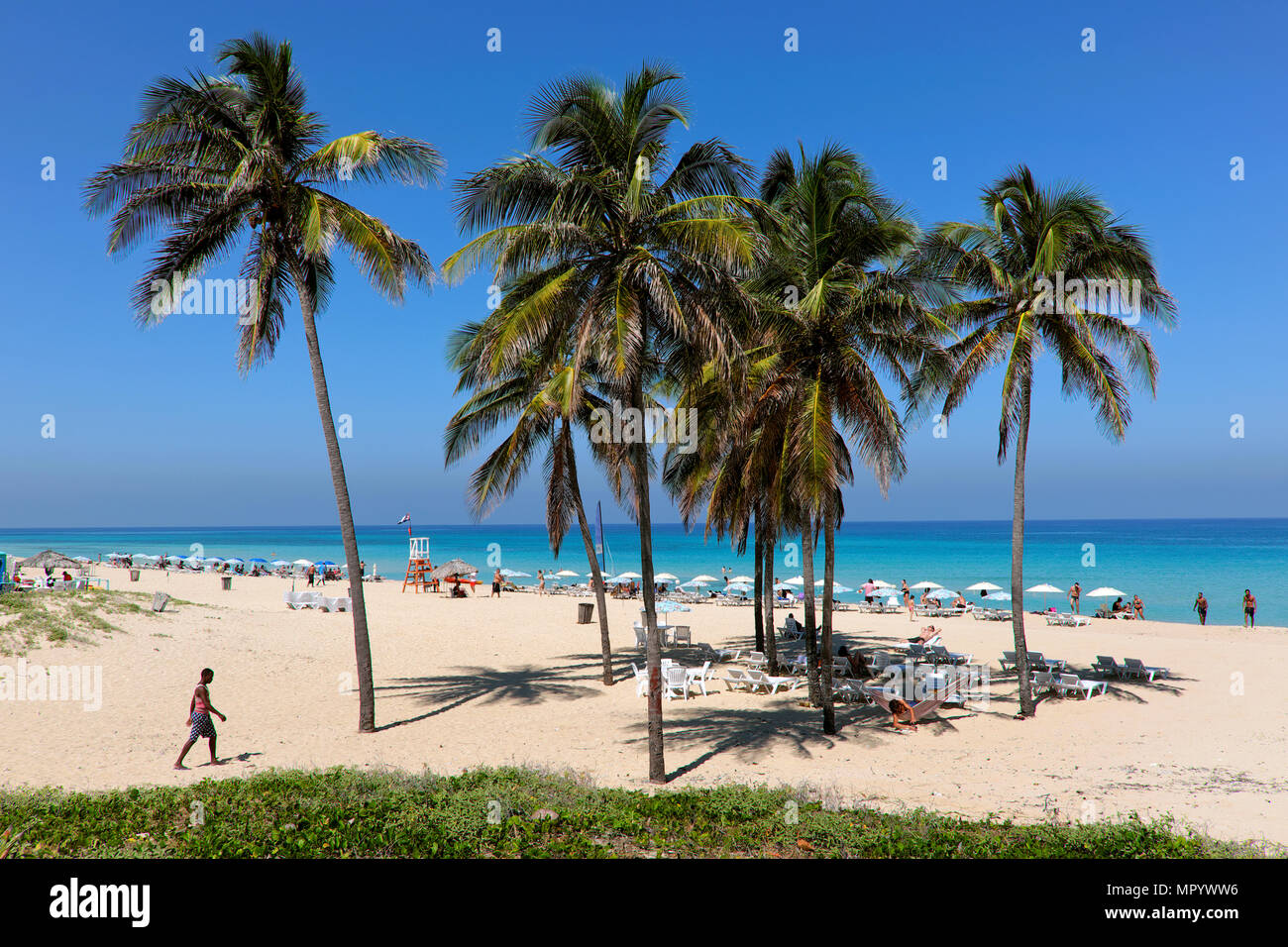 Playas del Este Strand Santa Maria del Mar, Habana del Este/östlich von Havanna, Kuba, Karibik Stockfoto