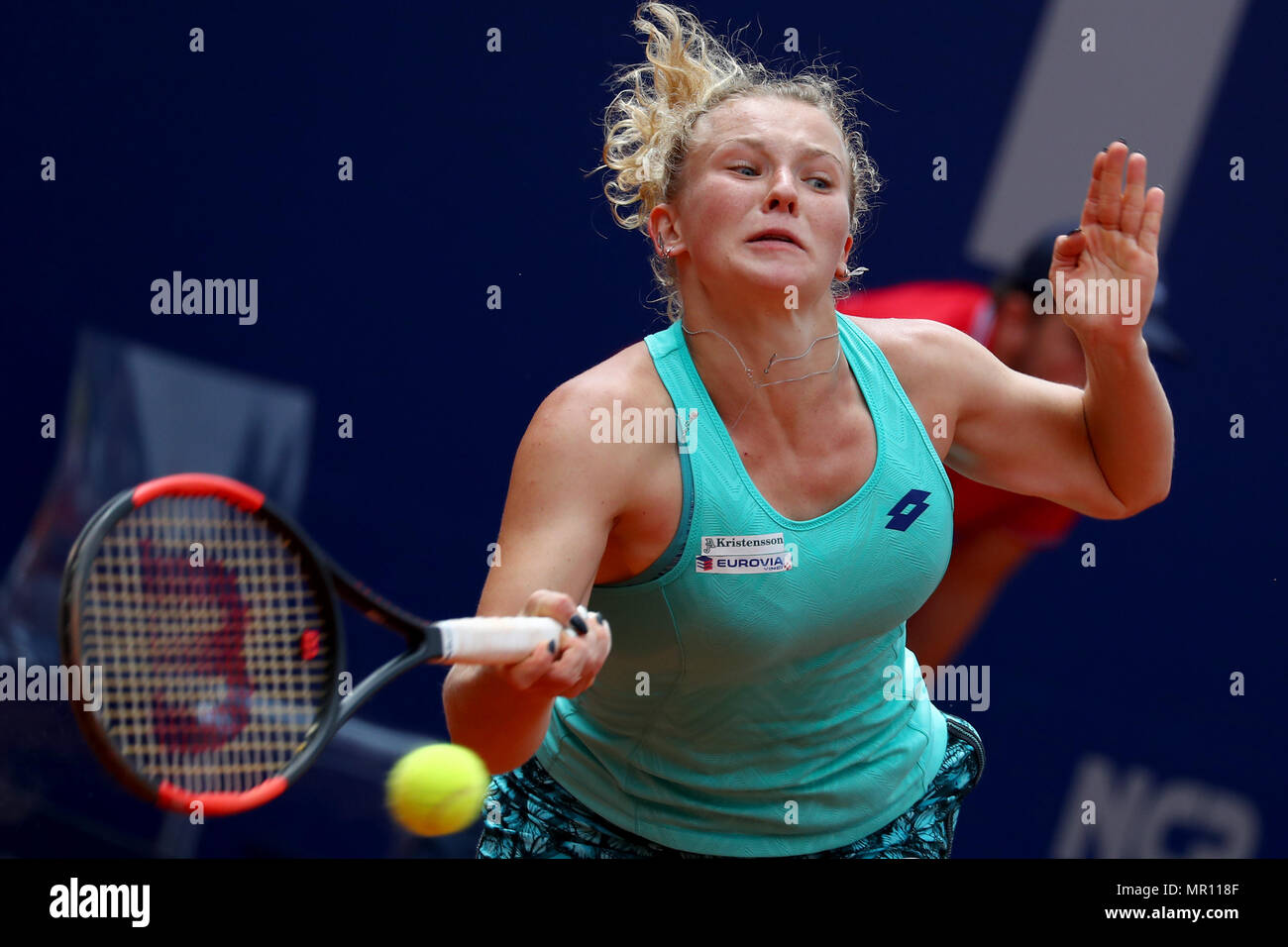 25. Mai 2018, Deutschland, Nürnberg: Tennis, WTA-Tour, Singles, Frauen,  Halbfinale. Katerina Siniakova aus der Tschechischen Republik in Aktion.  Foto: Daniel Karmann/dpa Stockfotografie - Alamy