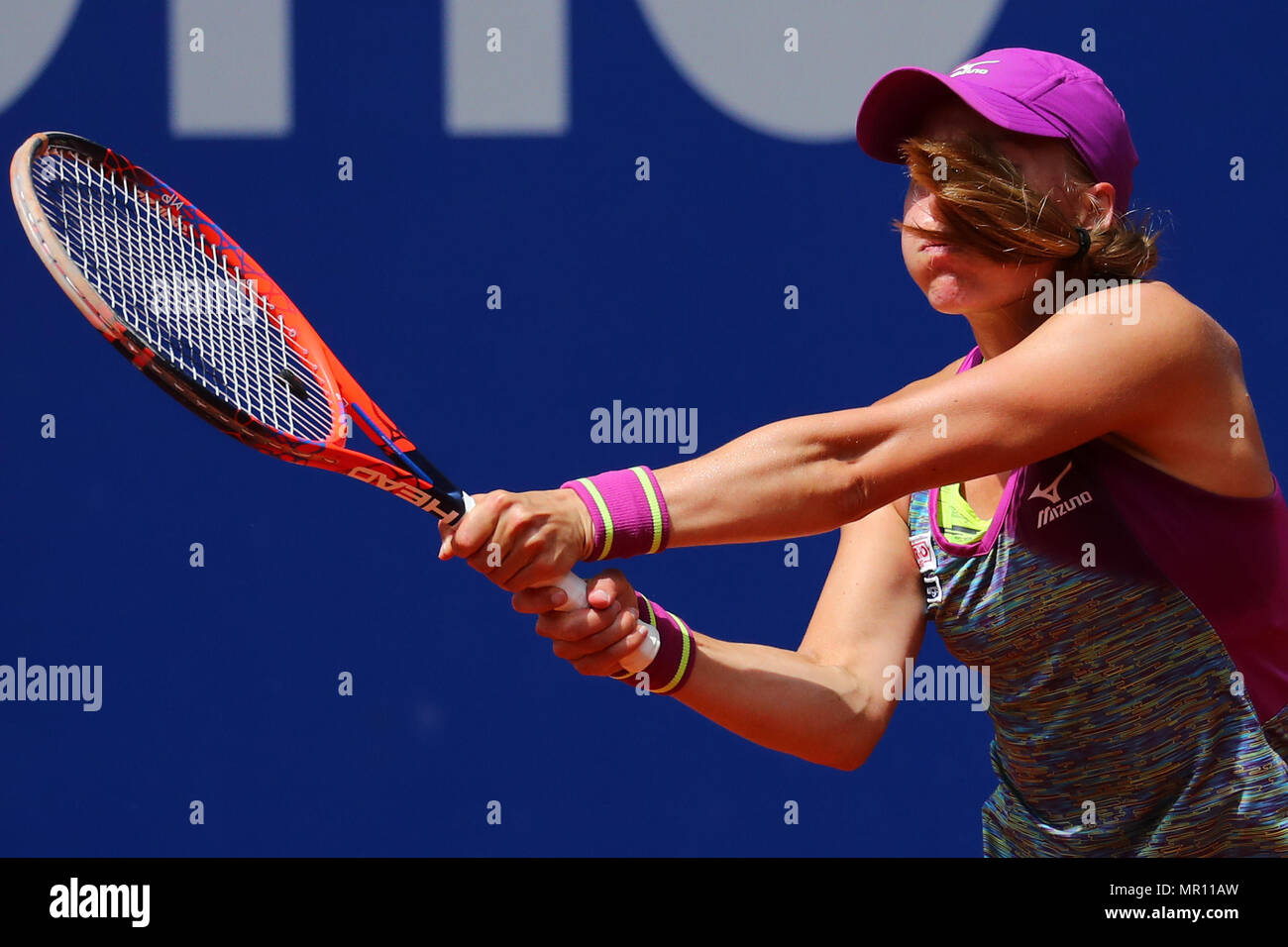 25. Mai 2018, Deutschland, Nürnberg: Tennis, WTA-Tour, Singles, Frauen, Halbfinale. Schwedens Johanna Larsson in Aktion. Foto: Daniel Karmann/dpa Stockfoto