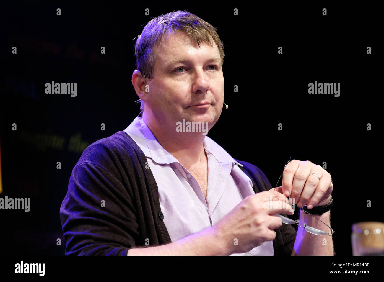 Hay Festival, Heu auf Wye, UK - Mai 2018 - Professor Danny Dorling (Professor für Geographie an der Universität von Oxford) sprechen auf der Bühne über' kann Großbritannien Leisten, die EU verlassen?' - Foto Steven Mai/Alamy leben Nachrichten Stockfoto