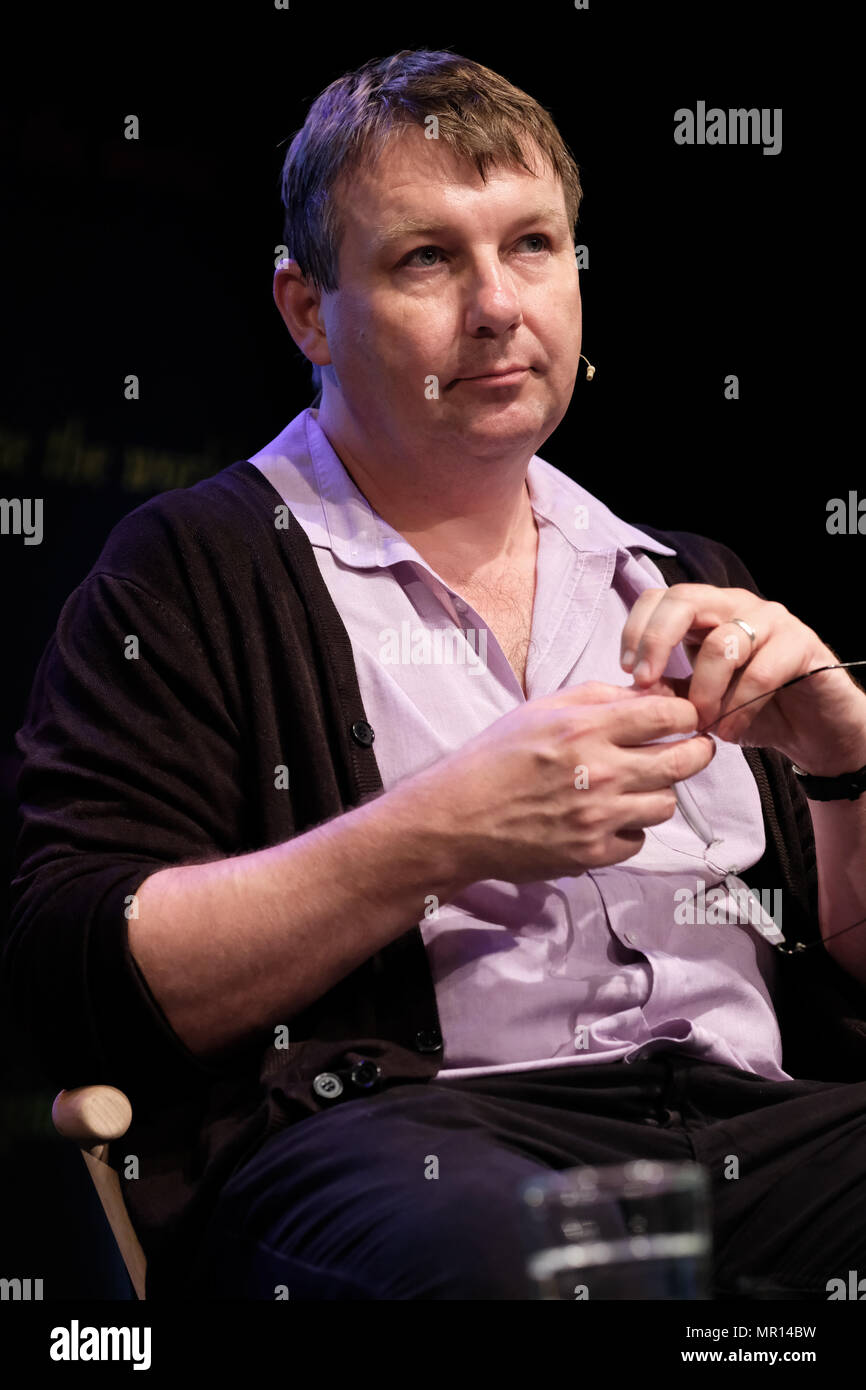 Hay Festival, Heu auf Wye, UK - Mai 2018 - Professor Danny Dorling (Professor für Geographie an der Universität von Oxford) sprechen auf der Bühne über' kann Großbritannien Leisten, die EU verlassen?' - Foto Steven Mai/Alamy leben Nachrichten Stockfoto