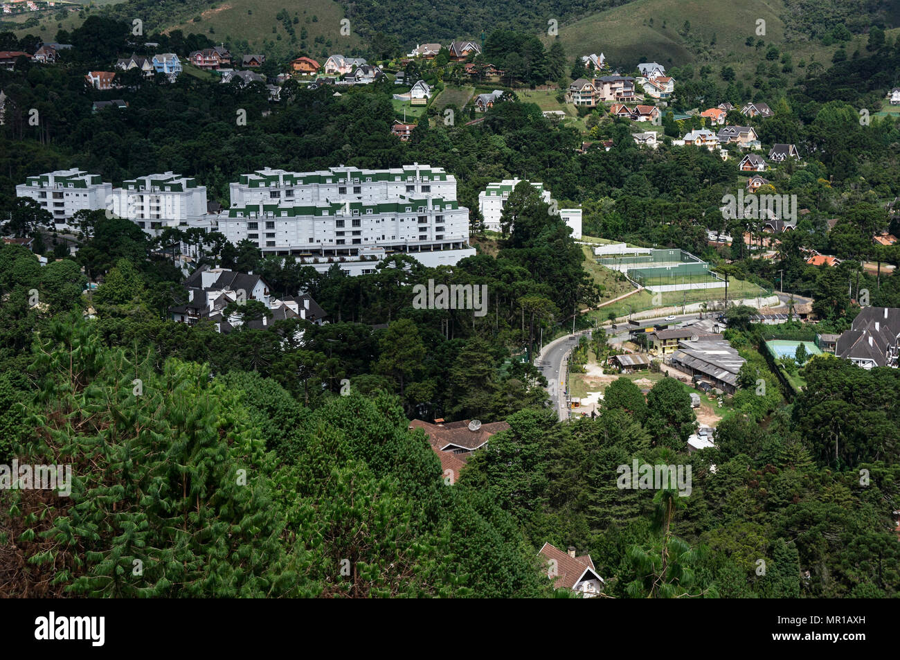 Campos do Jordao Brasilien malerischen Bergen Architektur Querformat Stockfoto