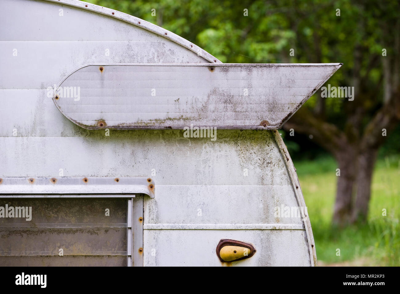 Dekorative Flügel auf Camper trailer Stockfoto