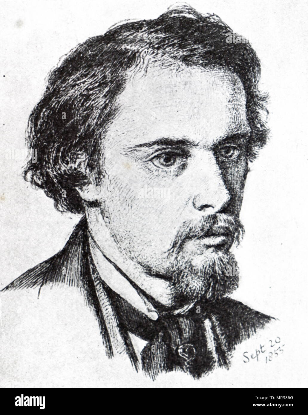 Abbildung: Darstellung: Dante Gabriel Rossetti 1828-1882) Ein britischer Dichter, Illustrator, Maler und Übersetzer. Vom 19. Jahrhundert Stockfoto