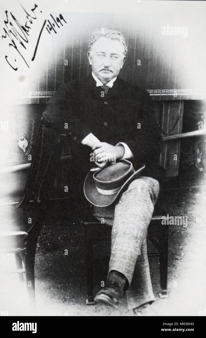 Fotografische Porträt von Cecil Rhodes (1853-1902) ein britischer Geschäftsmann, Bergbau, Magnat, Politiker und ehemaliger Premierminister der Kapkolonie. Vom 19. Jahrhundert Stockfoto