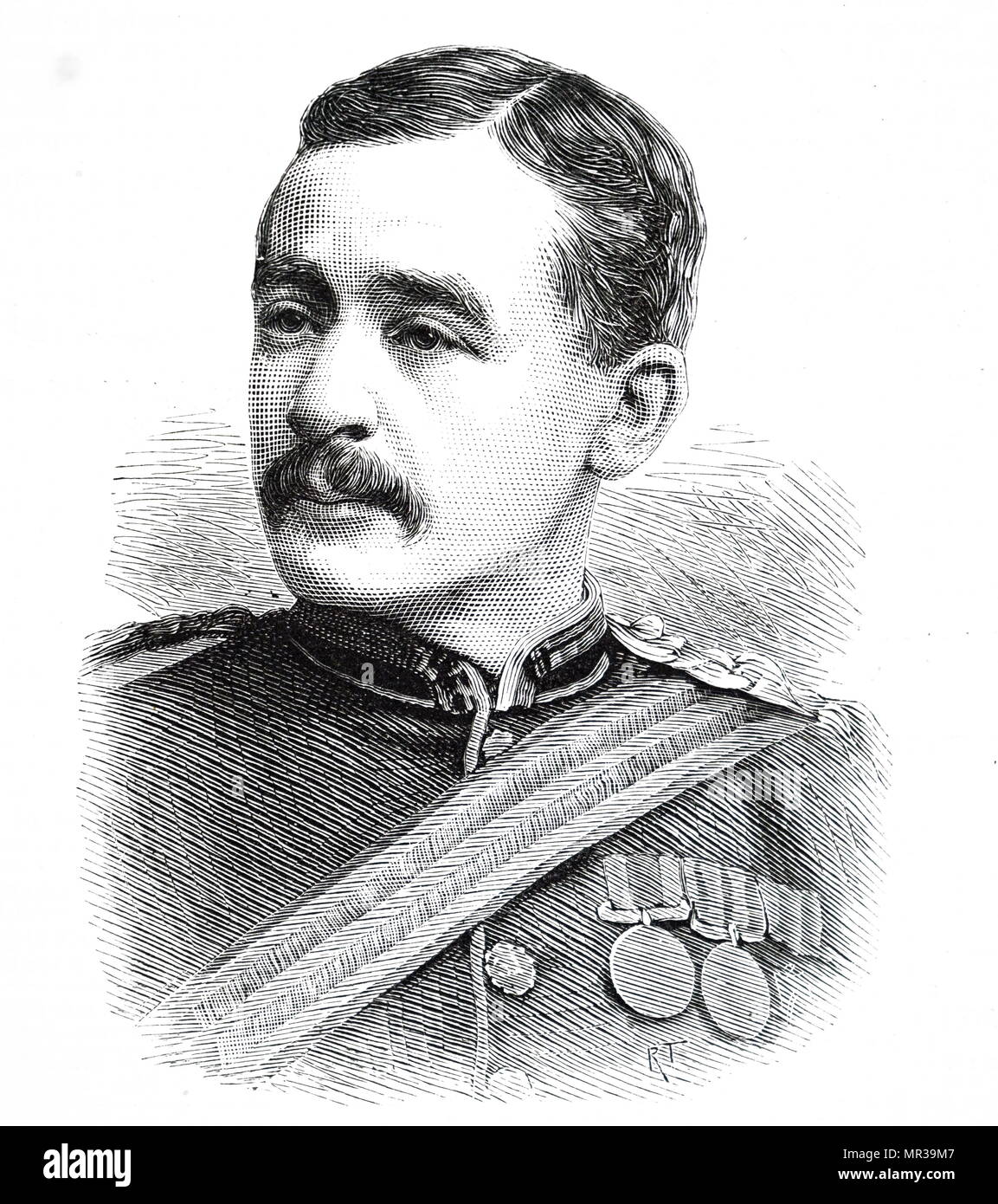 Portrait von James Pedlow ein Chirurg in der Britischen Armee, die Cholera in Birma enthalten. Vom 19. Jahrhundert Stockfoto