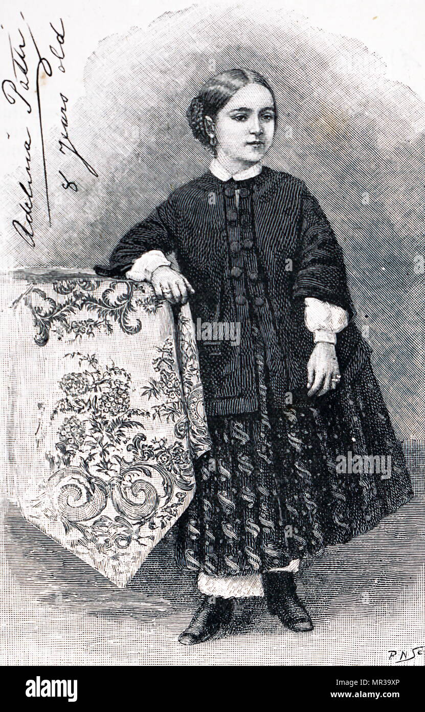 Portrait von Adelina Patti (1843-1919) 'Grenzüb ergreifend e Opernsängerin. Vom 19. Jahrhundert Stockfoto