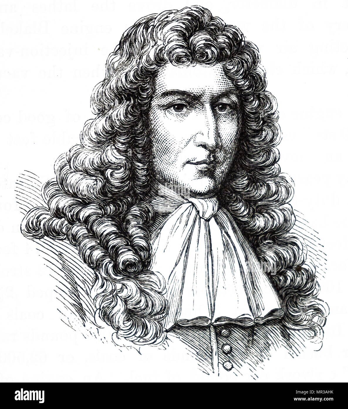 Portrait von Denis Papin (1647-1713), ein französischer Physiker, Mathematiker und Erfinder. Vom 19. Jahrhundert Stockfoto