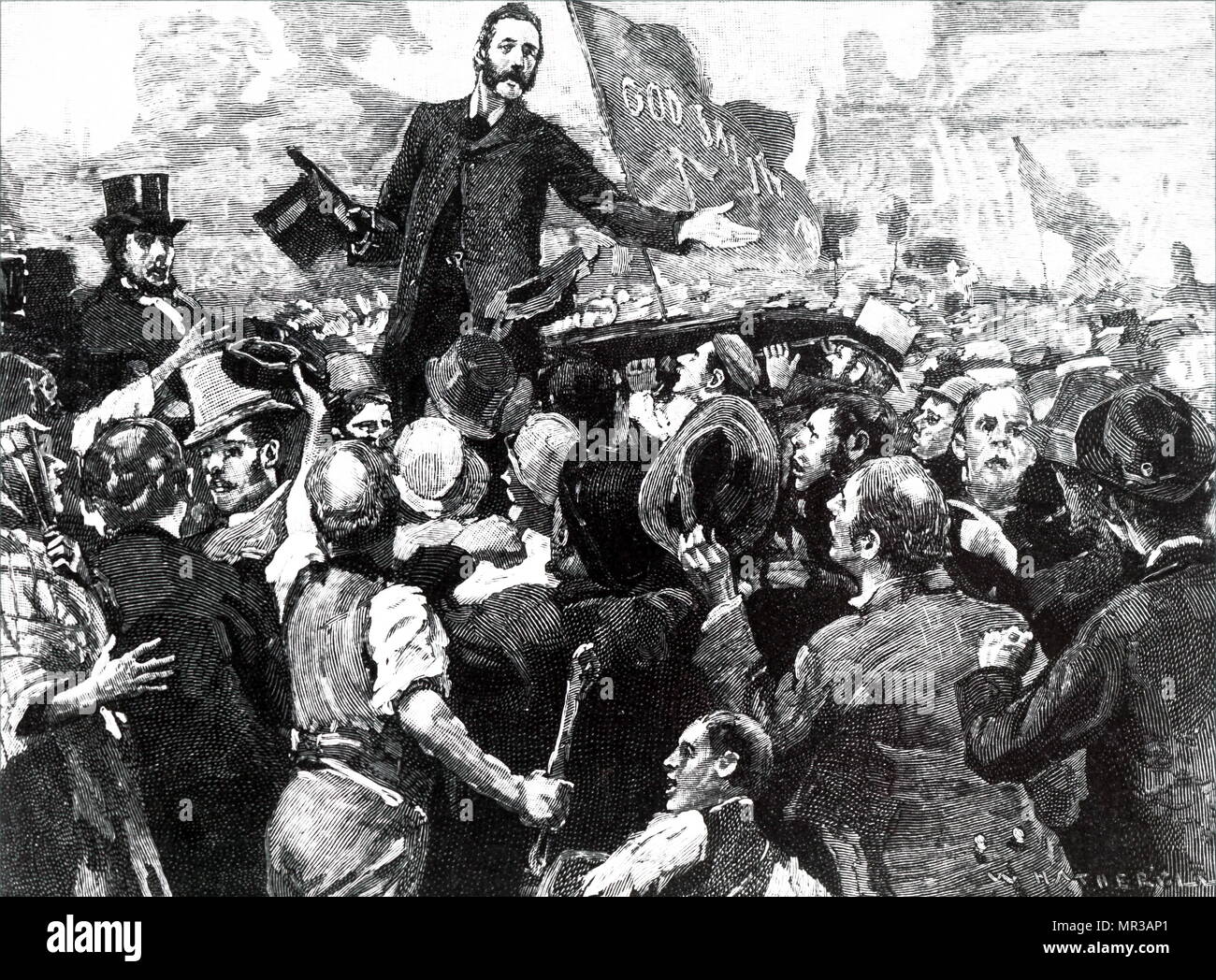 Gravur, Charles Stewart Parnell (1846-1891) eine Irische nationalistischer Politiker und einer der mächtigsten Figuren im britischen Unterhaus. Vom 19. Jahrhundert Stockfoto