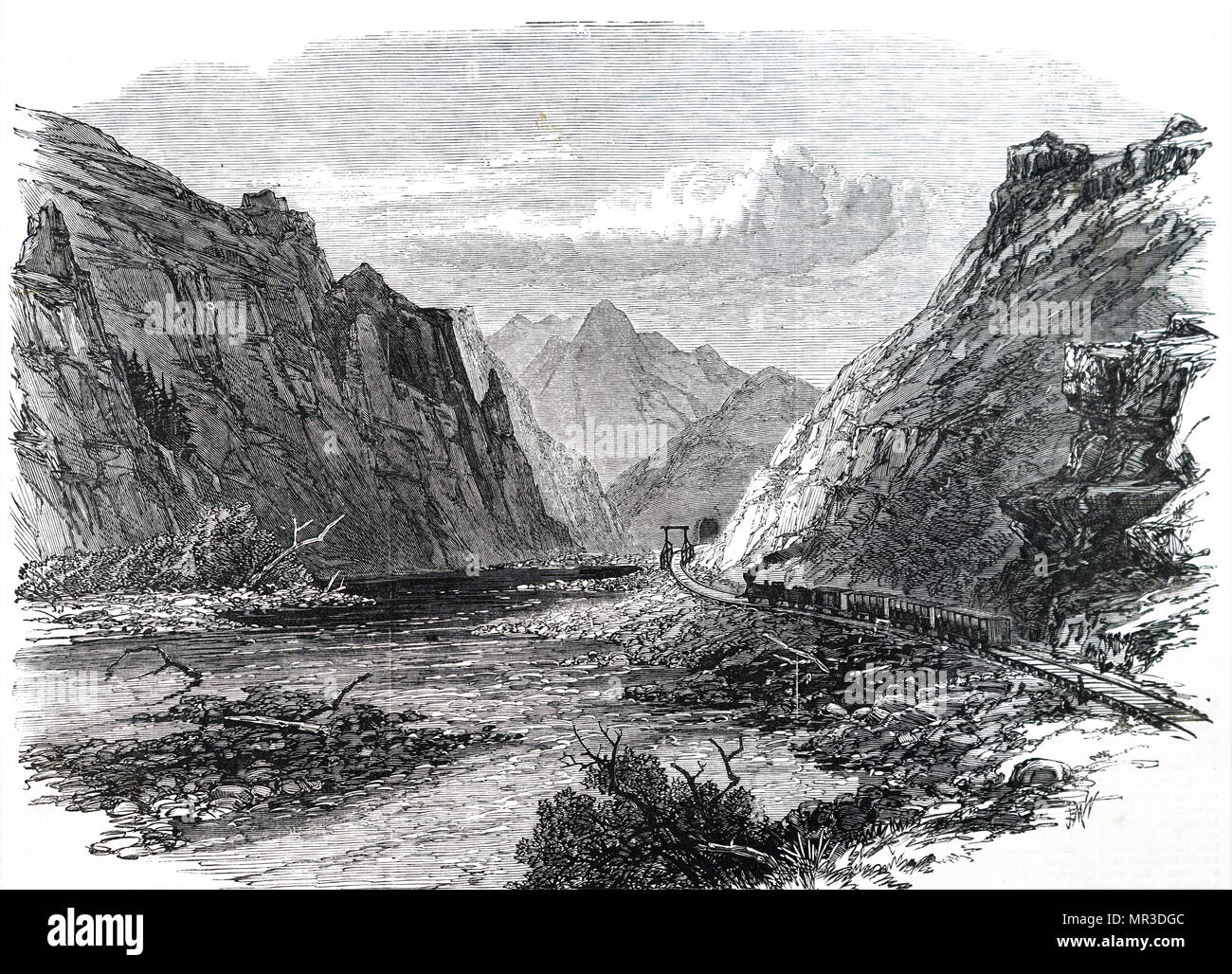 Abbildung: Darstellung von Weber Canyon auf der Union Pacific Railway. Vom 19. Jahrhundert Stockfoto